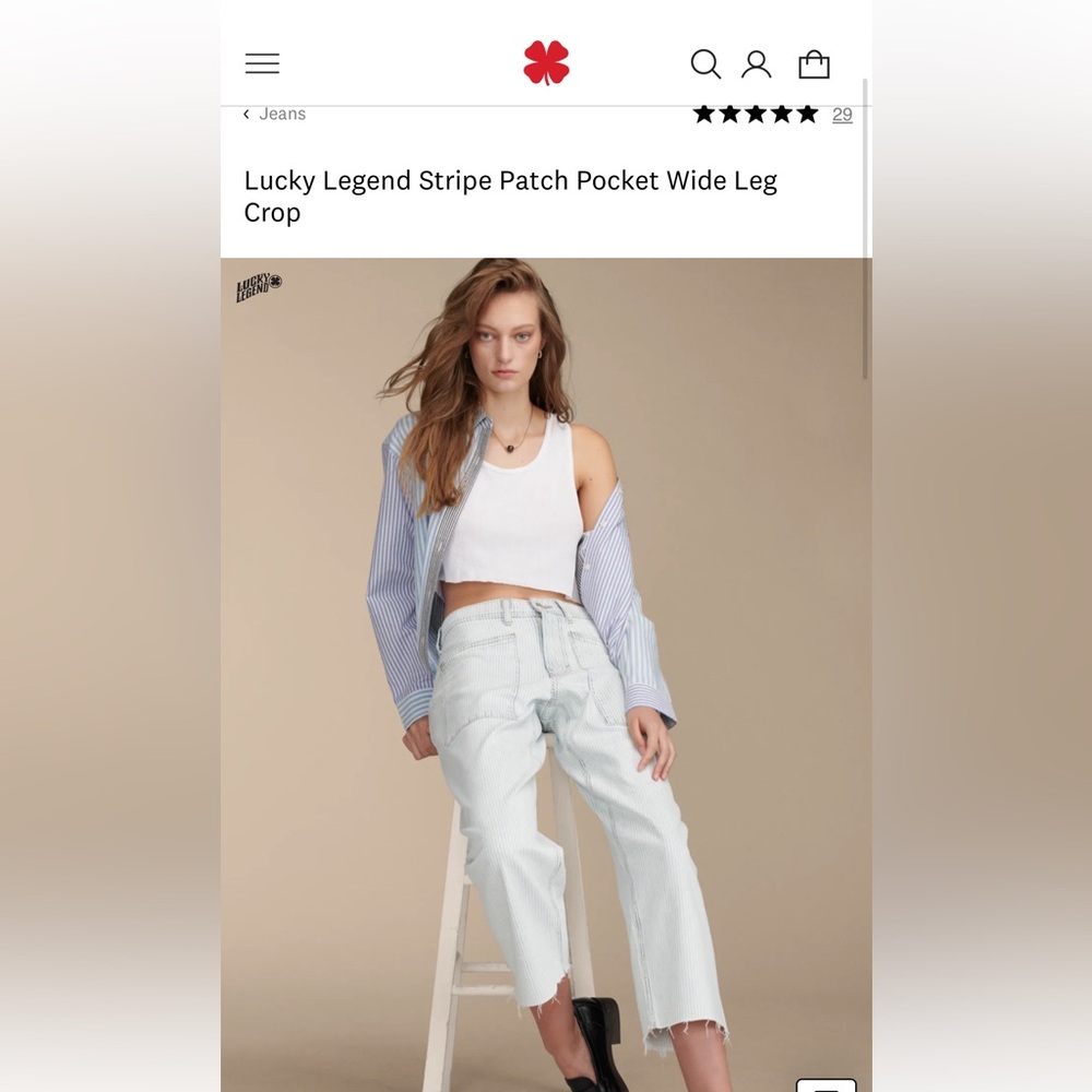 Lucky Brand Light Blue Striped Boyfriend Jeans